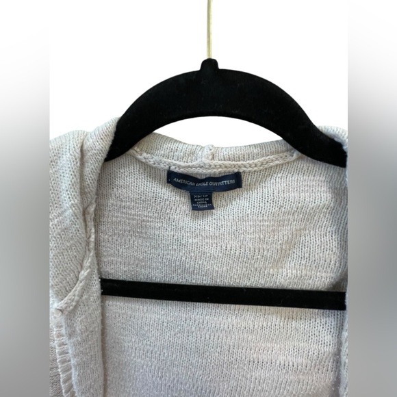 American Eagle Open Front Cardigan with hoodie in light beige size xs - Picture 3 of 10